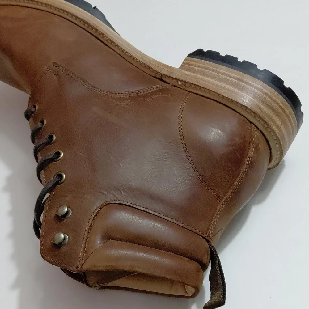 WILCOX Men's Shiloh Leather Upper Goodyear Welt Rust Brown Boots - 13
